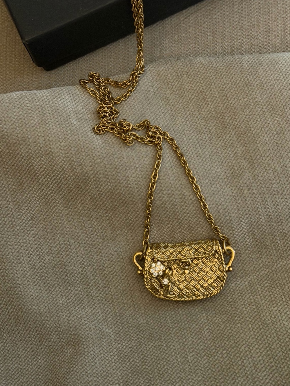 1928 Jewelry Co. Gold Mini  Shoulder Bag Necklace with Crystal Accent